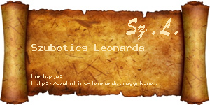 Szubotics Leonarda névjegykártya